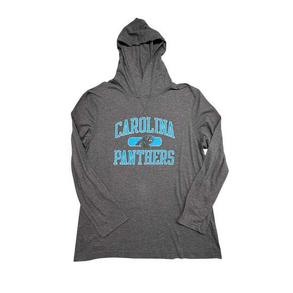 NFL Other - NFL Team Apparel Carolina Panthers Mens XL Grey Long Sleeve Hooded T-Shirt